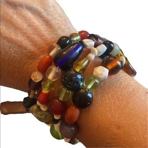 Handmade Earth Toned Beaded Wrap Bracelet
